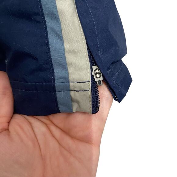 VTG 90s Y2K Nike Windbreaker lined pants Navy Blue Swoosh Zip Pockets Men’s XXL - Picture 3 of 16